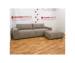 Sofa ELLIS (Trivietė + Pufas)(Odos) Sofa ELLIS (Trivietė + Pufas)(Odos)